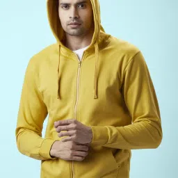 People by Pantaloons Mustard Regular Fit Hooded Sweatshirt image 3
