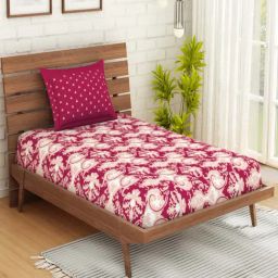 Spaces Atrium 144 TC Maroon Bed Sheet Set-picture-24