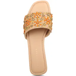 Design Crew Women's Gold Ethnic Sandals image 3