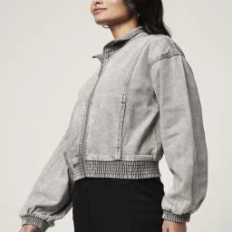 People by Pantaloons Grey Cotton Regular Fit Jacket image 3