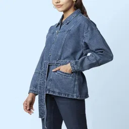 SF Jeans by Pantaloons Blue Cotton Regular Fit Jacket image 3