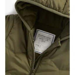 Mothercare Kids Olive Color Block Full Sleeves Padded Jacket image 3