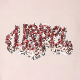 U.S. Polo Assn. Kids Pink Cotton Embellished Full Sleeves T-Shirt image 3