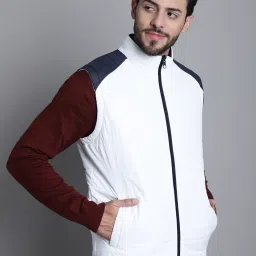 Cantabil White & Navy Regular Fit Reversible Jacket image 3