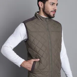 Cantabil Olive & Beige Regular Fit Reversible Jacket image 3