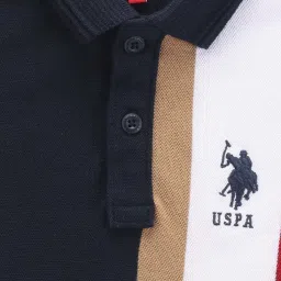 U.S. Polo Assn. Boys Blue & White Cotton Striped Polo T-Shirt image 3