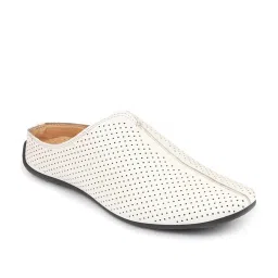 Fausto Men's White Mule Shoes image 3