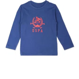 U.S. Polo Assn. Kids White & Blue Cotton Printed Full Sleeves T-Shirt (Pack of 2) image 3