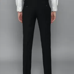 Louis Philippe Permapress Black Slim Fit Trousers image 2