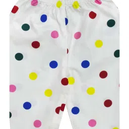 A.T.U.N. Kids White Cotton Printed Ruffle Pants image 3