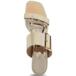 Mochi Women's Gold Casual Sandals image 3