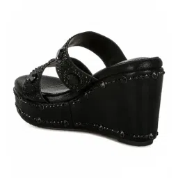 London Rag Women's Black Ethnic Wedges image 5