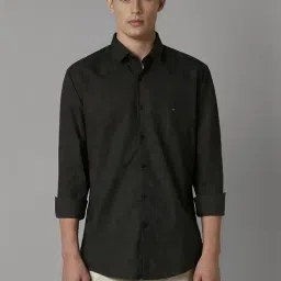 Louis Philippe Black Cotton Slim Fit Printed Shirt-picture-21