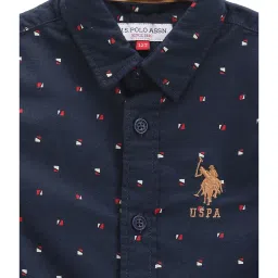 U.S. Polo Assn. Kids Navy Printed Full Sleeves Shirt image 3