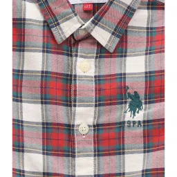 U.S. Polo Assn. Kids Multicolor Checks Full Sleeves Shirt image 3
