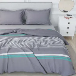 Nautica Hampton Grey & Aqua 100% Cotton 210 TC 150 GSM Double Comforter image 3