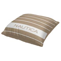Nautica Logo Stripe Beige Microfibre 300 GSM Premium Cushion Covers - Set of 2 image 3