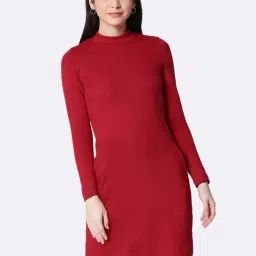 Bewakoof Red Cotton Dress-image-92