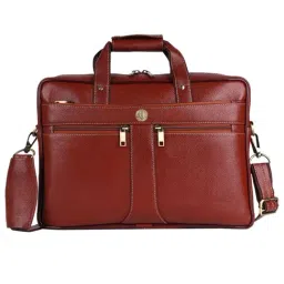 HiLEDER 100% Pure Genuine Premium NDM Leather Briefcase Laptop Messenger Satchel Office Bag, Tan-picture-23
