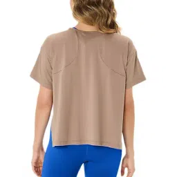 Asics Women's Taupe Grey Flex Stretch Short Sleeve Top image 2