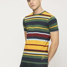 Pepe Jeans Rugby Yellow Cotton Slim Fit Striped T-Shirts image 3