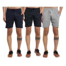 Vimal Jonney Multicolor Mid Rise Cotton Shorts (Pack of 3)-picture-5
