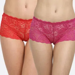 Friskers Red & Pink Self Design Panty Set - Pack of 2-picture-11