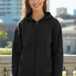 Bewakoof Black Cotton Hoodie image 1