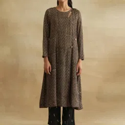 Folksong By W Black Printed A Line Kurta-picture-15