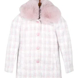 Monte Carlo Kids Peach & White Self Design Full Sleeves Coat-picture-19