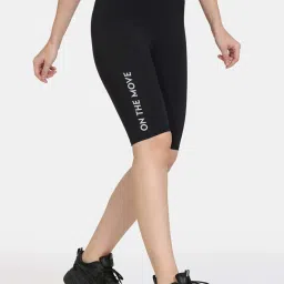 Zelocity by Zivame Black Printed Sports Shorts image 3