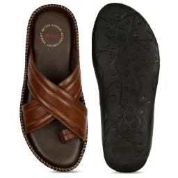 Bata Men's Brown Toe Ring Sandals image 3
