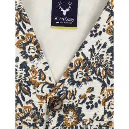 Allen Solly Junior White & Blue Cotton Floral Print Waistcoat image 3