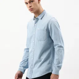 Lee Sky Blue Slim Fit Denim Shirt image 3