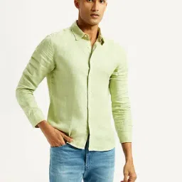 Levi's Men's Redloop Light Green Slim Fit Linen Shirt image 4