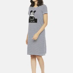 Dreamz by Pantaloons Navy Cotton Printed Sleep Tee image 3