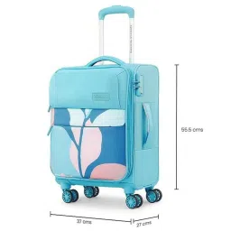 American Tourister Capella Blue Printed Soft Cabin Trolley Bag - 56 cm image 3