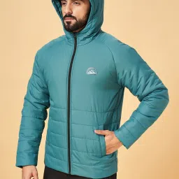 YU by Pantaloons Teal Regular Fit Hooded Jacket image 3