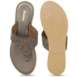 Bata Women's Grey Thong Sandals image 3