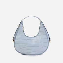 HauteSauce Blue Textured Medium Hobo Shoulder Bag image 3