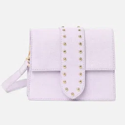 HauteSauce Purple Embellished Medium Hobo Bag image 3