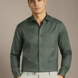 Louis Philippe Green Cotton Regular Fit Shirt-image-52
