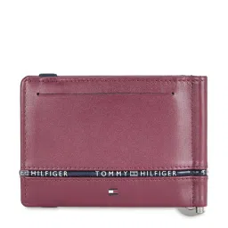 Tommy Hilfiger Larvik Wine Formal Leather Money Clip Wallet for Men image 3