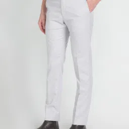 Arrow Grey Regular Fit Self Pattern Trousers image 3