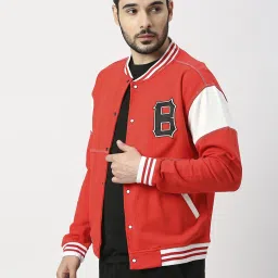 Blamblack Red Regular Fit Printed Jacket image 3