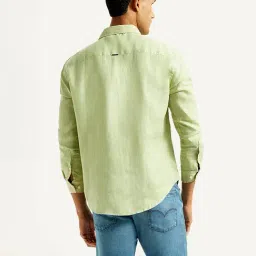 Levi's Men's Redloop Light Green Slim Fit Linen Shirt image 2
