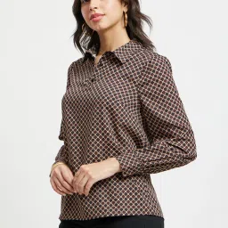 Fablestreet Brown & Black Printed Top image 3