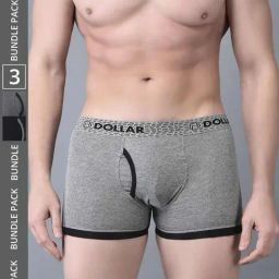 Dollar Bigboss Assorted Cotton Regular Fit Trunks - Pack Of 3-picture-31