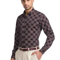 Raymond Maroon Cotton Contemporary Fit Printed Shirt image 3