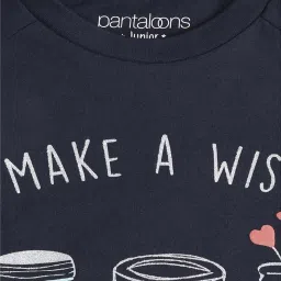 Pantaloons Junior Kids Navy Cotton Printed Full Sleeves Sweatshirt image 3